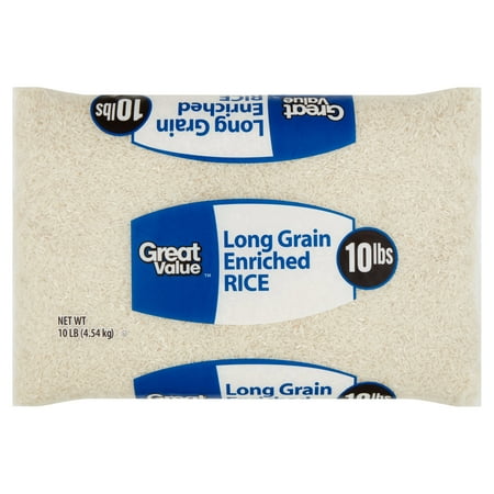 Great Value Long Grain Enriched Rice, 10 lb (The Best White Rice)