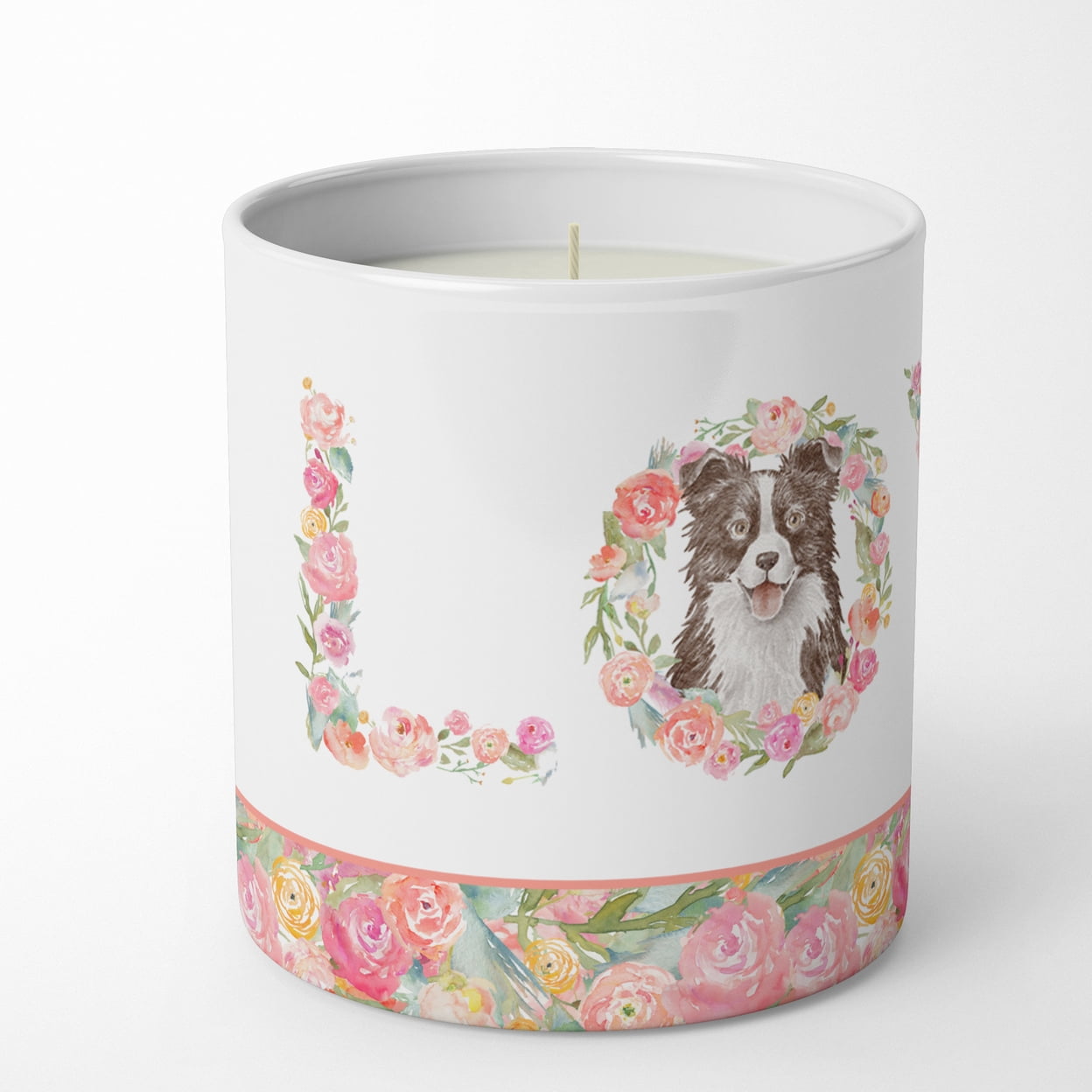 Border Collie #3 Love 10 oz Decorative Soy Candle 3.25 in x 3.75 in
