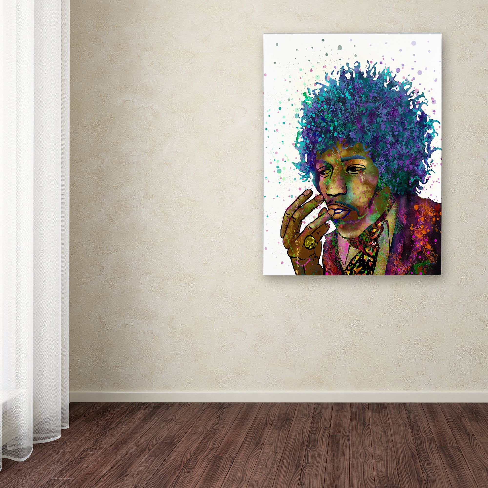 Trademark Fine Art "Jimi Hendrix" Canvas Art by Marlene Watson