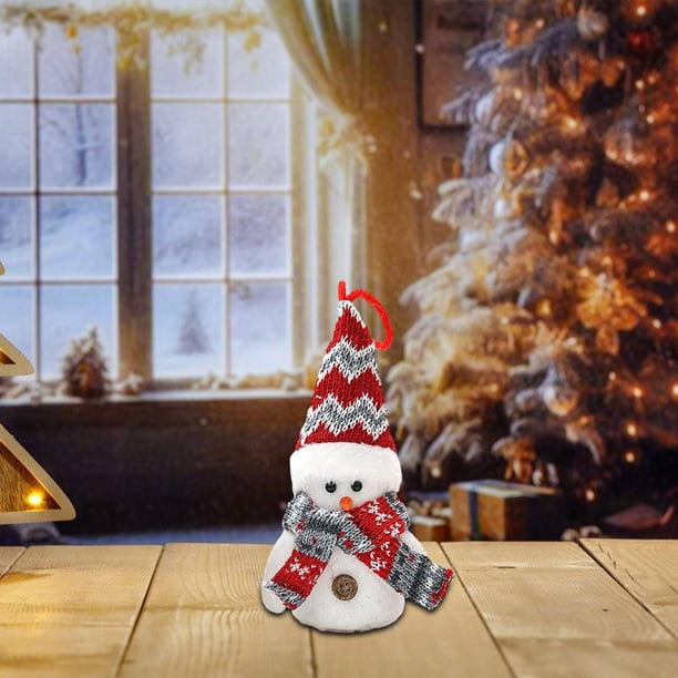 Adornos navideños colgantes iluminados Adorno navideño iluminado Muñeco de peluche para dormitorio interior para inauguración de la casa en vacaciones Muñeco de nieve
