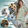 thumbnail image 6 of Yspwyqan Cute Turtle Floral Women's Medical Scrub Sets Size S, 2 Piece V-Neck Short Sleeve Scrubs, Soft Cozy Stretchy Workwear with Pockets for Vet Pet Grooming, 6 of 7