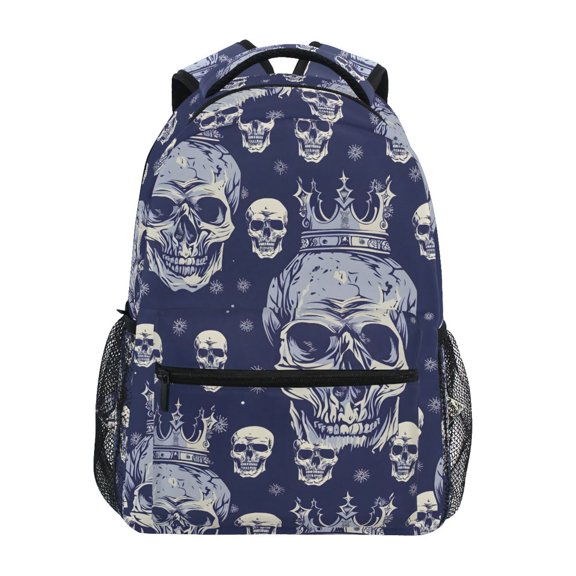 ALAZA Skull with Crown Pattern School Backpack Elementary Bookbag Laptop Bags Travel Daypack