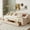 Beige, variant on Button-Embossed Style, Dual USB Ports - Twin Size Daybed for Tech-Savvy Users