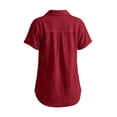 thumbnail image 4 of Favoffer Button Down Shirts for Womens Short Sleeve Blouses V Neck Collared Casual Summer Tops with Pockets, 4 of 9