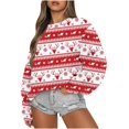 thumbnail image 1 of Mirages Haut de Noël pour Femmes, Mode Décontractée Manches Longues Col Rond Imprimé Chandail en Molleton pour Dames, Hauts Blouse, 1 of 5