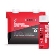 MadeTo Energy Shots with Caffeine + B Vitamins, Grape, 2pk
