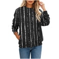 thumbnail image 2 of Trikvn Womens Abstract Dotted Striped Sweatshirts Long Sleeve Crew Neck Pullovers Casual Fall Winter Clothes Loose Fit Tops with Pockets Minimalist Graphic Daily Wear, 2 of 6