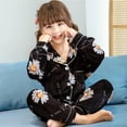 thumbnail image 2 of Conjunto de Pijamas de terciopelo Coral para niños y niñas, ropa de dormir de franela cálida de manga larga, traje de año nuevo para el hogar, Navidad, Invierno, 2 of 4