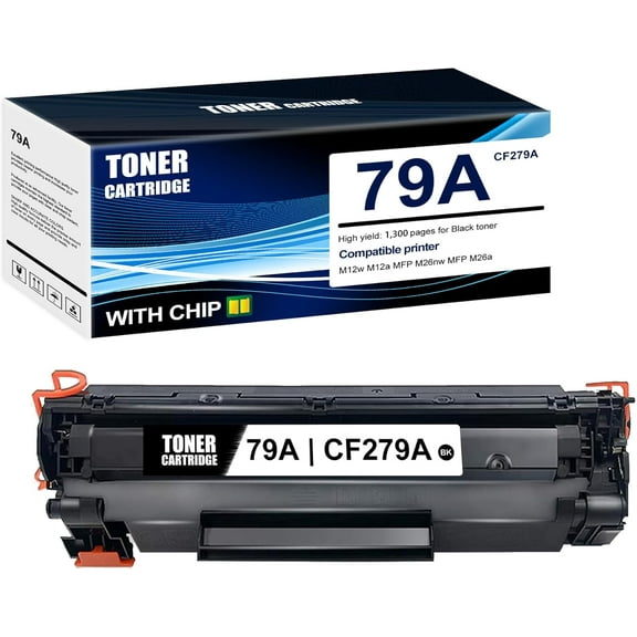 1-Pack Black 79A CF279A Toner Cartridge: Compatible 79A CF279A Replacement for HP M12w M12a MFP M26nw MFP M26a Printer
