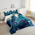thumbnail image 4 of Erosebridal Galaxy Wolf Comforter Set Twin Adults,Moon Starry Sky Bedding Set Trippy Room Decor,Animal Bedding Comforter Sets Safari Hunting Wolf Quilt Bed Set 2Pcs, 4 of 5