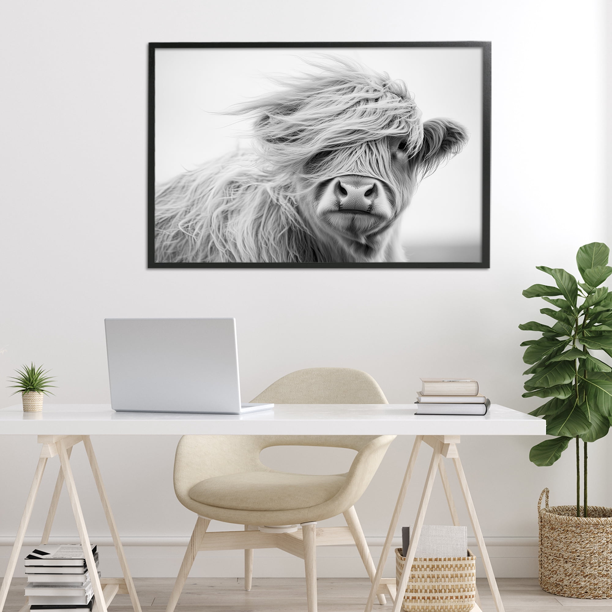 Stupell Industries Easy Breezy Highland Black Framed Giclee Art, design by Tina LeCour