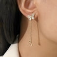 thumbnail image 4 of DPTALR Boucles d'Oreilles Pendentif Papillon en Cristal Élégant avec Franges pour Femmes avec Strass Brillants, 4 of 9