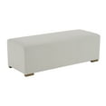 thumbnail image 3 of Christopher Knight Home Long Rectangular Ottoman Bench, White Upholstery with Rubberwood Base, 3 of 11