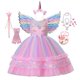 thumbnail image 2 of Niñas Unicornio Tutu Pink Princess Dress Adolescentes Fiesta de cumpleaños Trajes Niños Niños Halloween Cosplay Unicornio Realizar Costume9-10T (Etiqueta 150) Gao Jinjia LED, 2 of 2