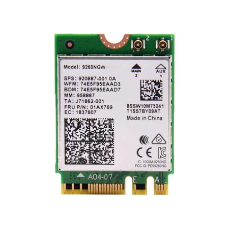 UPC: 0735858358248 | Intel 9260NGW IEEE 802.11ac Bluetooth 5.0 – Wi-Fi/Bluetooth Combo Adapter
