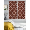 thumbnail image 3 of Coffee Brown Plaid Sheer Curtains 2 Panels Set Retro Country Moroccan National Geometrical Plaid Sheer Window Curtains Light Filtering Rod Pocket Voile Drapes for Bedroom Living Room 52"X72", 3 of 8