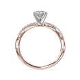 thumbnail image 2 of 0.75 Ct Brilliant Pear Cut Natural Diamond Elegant Solitaire with Accents Wedding Ring for her Solid 14K Rose Gold Size 6, 2 of 6