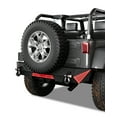 thumbnail image 2 of Bumper Compatible with 2007-2018 JeepWrangler JK& Unlimited (2/4 Doors),Rock Crawler Off-Road Bumper with Winch Plate & 4 LED Lights & D-rings Black, 2 of 8