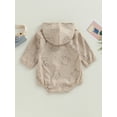 thumbnail image 4 of KelaJuan Baby Girls Boys Sweatshirt Romper Bear Print Hooded Long Sleeve Infant Hoodies Jumpsuits, 4 of 8