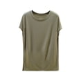 thumbnail image 2 of ClodeEU Women's Modal Crewneck Sleeveless Pullover T Shirt ,Solid Color Casual Layering Tee for Home Green,Womens Plus L, 2 of 6
