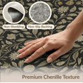 thumbnail image 6 of ODIKA 6'x9' Black Victorian Botanical Floral Vine Washable Area Rug Ornate Traditional English Garden Motif With Intricate Leafy Scrollwork Non-Slip, Easy Care, for Family Room, Living Mater Bedroom, 6 of 7
