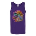 thumbnail image 3 of Colorful Neon Gorilla | Dean Russo Art Animal Lover Mens Tank Top, Purple, XX-Large, 3 of 6