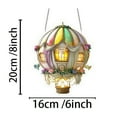 thumbnail image 3 of 2D Hot Air Balloon With Flame Solar Hot Air Balloon Model Glass Outdoor Solar Hanging Lights For Garden Yard Farmhouse Patio Decoration Hangs, 3 of 6