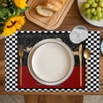 thumbnail image 4 of Chef Placemats Set of 6, Cartoon Cute Watercolor Cooking Red Black Placemats for Dining Table, Place Mats for Kitchen Tabletop, Waterproof Wipeable Dining Table Mats Set, 4 of 9