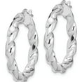 thumbnail image 2 of Sterling Silver Rhodium-Plated 4X20mmtwisted Hoop Earrings (28.9 X 26.7) Made In Italy qe13129, 2 of 5