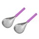 thumbnail image 3 of 2 cucharas para hielo raspado de acero inoxidable con borde dentado para batidos. Herramienta fácil de usar. Mango morado, 3 of 9