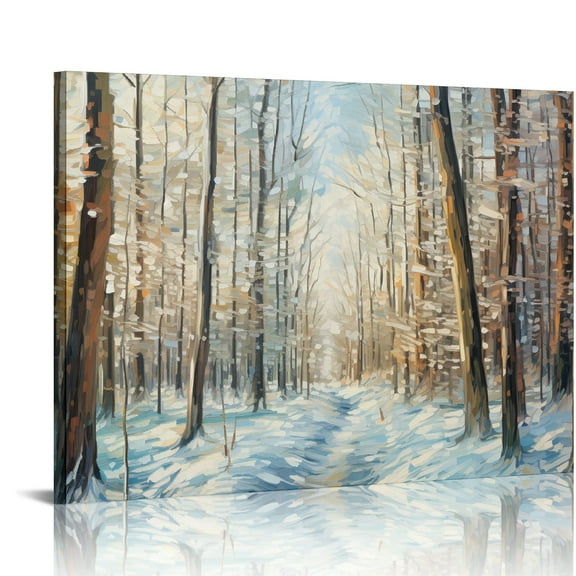 COMIO Winter Trees Wall Art Prints Snow Covered Mountain Forest Art Poster Xmas Winter Nature Room Decor for Gallery Living Room Bedroom Wall,(No Frame)