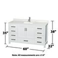 thumbnail image 3 of Wyndham Collection Wcs141460s-Qtz-Unsmed Sheffield 60" Free Standing Single Basin Vanity, 3 of 7