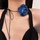 thumbnail image 5 of Collar con correa de flores estilo europeo y americano, sexy, con forma de flor negra, estéreo, para traje, joyería decorativa, 5 of 6