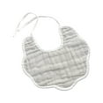 thumbnail image 2 of HAOTAGS Newborn Baby Cute Teething Bib Saliva Towel Solid Color Cotton Gauze Frenulum Gray Size One Size, 2 of 3