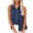 Navy, variant on AherBiu Cotton Linen Shirts for Women Sleeveless Button down Lapel V Neck Summer Tank Tops with Pocket