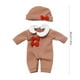 thumbnail image 3 of Conjunto de vestido navideño para muñecas Reborn de 30 cm | Disfraces navideños en rojo, marrón y rosa | Tela elástica de algodón, juguete fácil de vestir para niñas de 3 a 6 años, 3 of 5