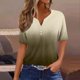thumbnail image 1 of mfyjkho Tops Bohemios Para Mujer, Blusa Informal De Manga Corta Con Cuello En V Y Degradado Para Mujer Tops Para Hacer Ejercicio Para Mujer L, 1 of 5