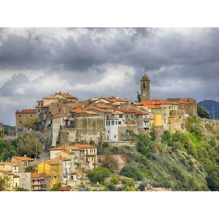 Italy, Tuscany, Montegiovi, The medieval hill town of Montegiovi in Val d'Orcia Print Wall Art By Terry