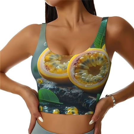 Matuu Fresh Passion Fruit Still Life for Women s Sports Bra - Soft  Comfortable and Breathable Sports Vest for Yoga  Fitness  and Dance-Medium