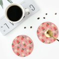 thumbnail image 3 of Bingfone Vintage Strawberry Floral Leather Drinks Coasters with Set of 6,Suitable for Home Kitchen,Coffee Cup Coasters Home Gift, 3 of 7
