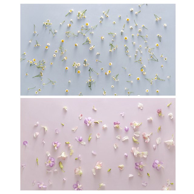 Fondo Fotográfico Doble Cara 53x83 cm con Diseño 3D de Flores - Ideal para Fotografía de Joyas, Alimentos y Más, Resistente al Agua y Fácil de Limpiar