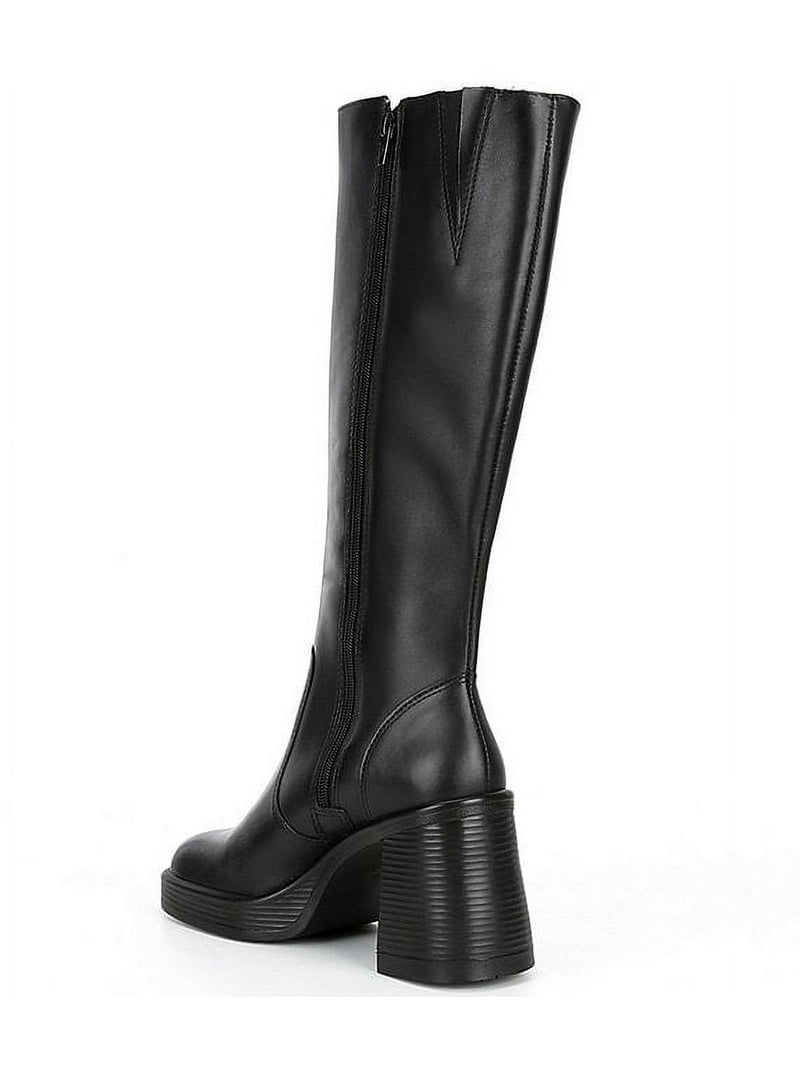 ★Steve Madden★新作★大人気★ONYX BLACK★ブーツ Steve Madden Fanatik Black Leather Block Heel Squared Toe