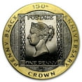 thumbnail image 1 of 1990 Isle of Man 1/5 Crown Proof Gold Penny Black, 1 of 2