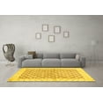 thumbnail image 3 of Ahgly Company Indoor Round Abstract Yellow Modern Area Rugs, 5' Round, 3 of 4