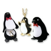 Penguin Pendant Necklace With Velour Shaped Gift Box