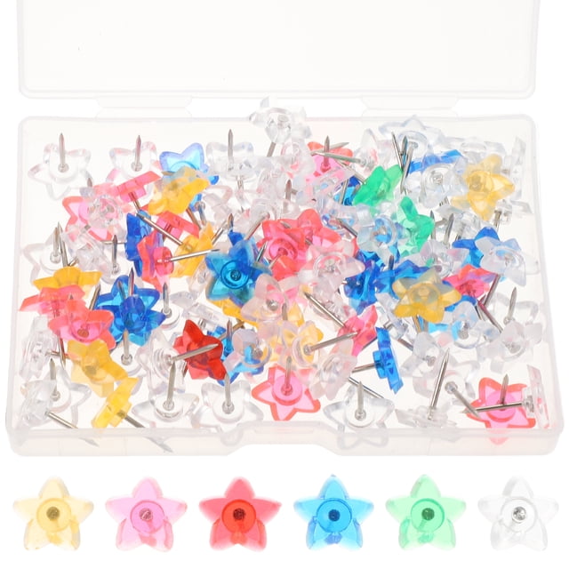 Shisuyan 100Pcs Delicate Pushpins Multi-function Thumb Tacks Convenient Thumbtacks Map Accessory