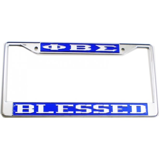 Phi Beta Sigma Blessed License Plate Frame [Silver Standard Frame