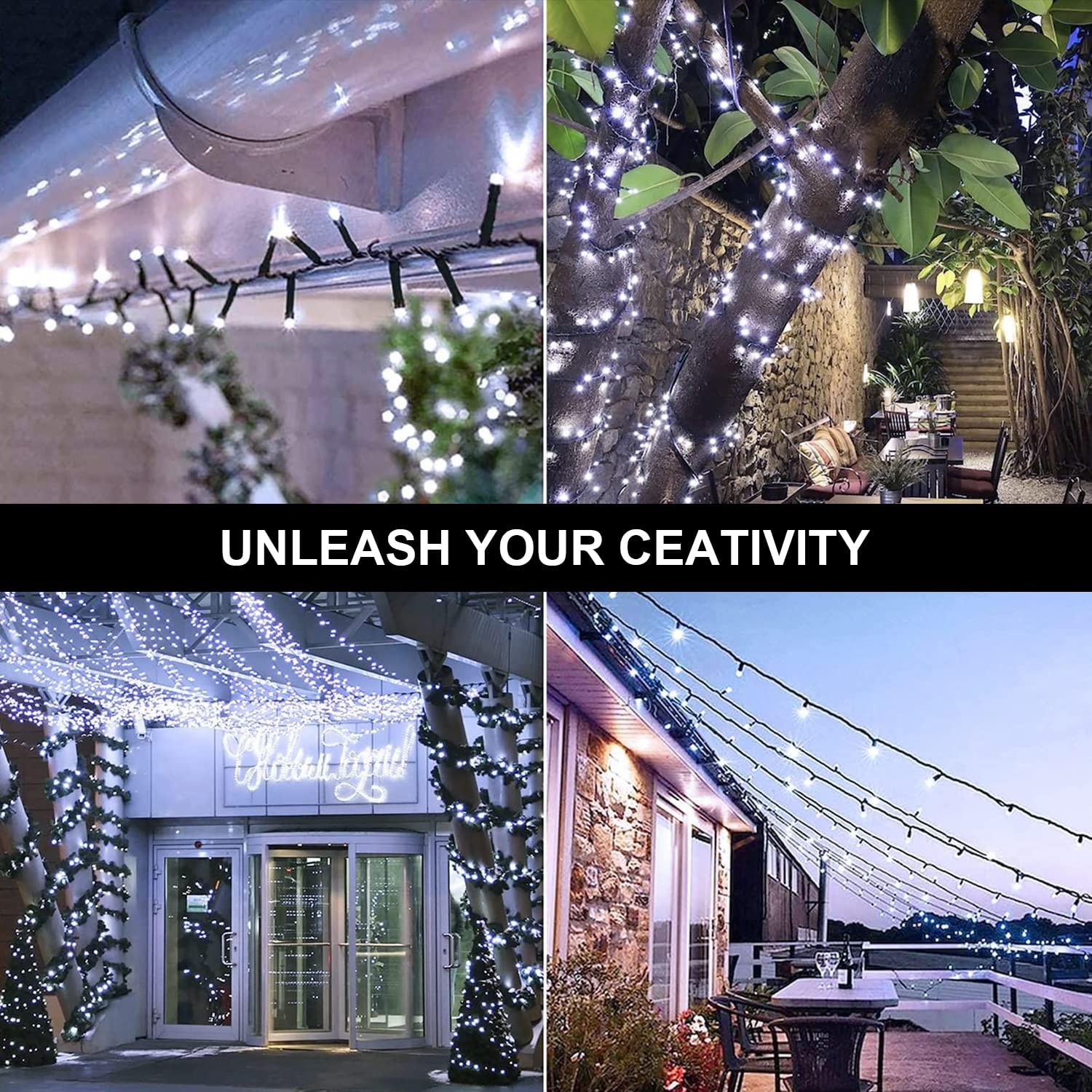 Rirool 2-Pack Solar String Lights 100LED, Cool White photo 7