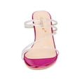 thumbnail image 6 of BLISSFUL STEP Women Rhines Block Heel Slide Sandals Hot Pink 9, 6 of 8
