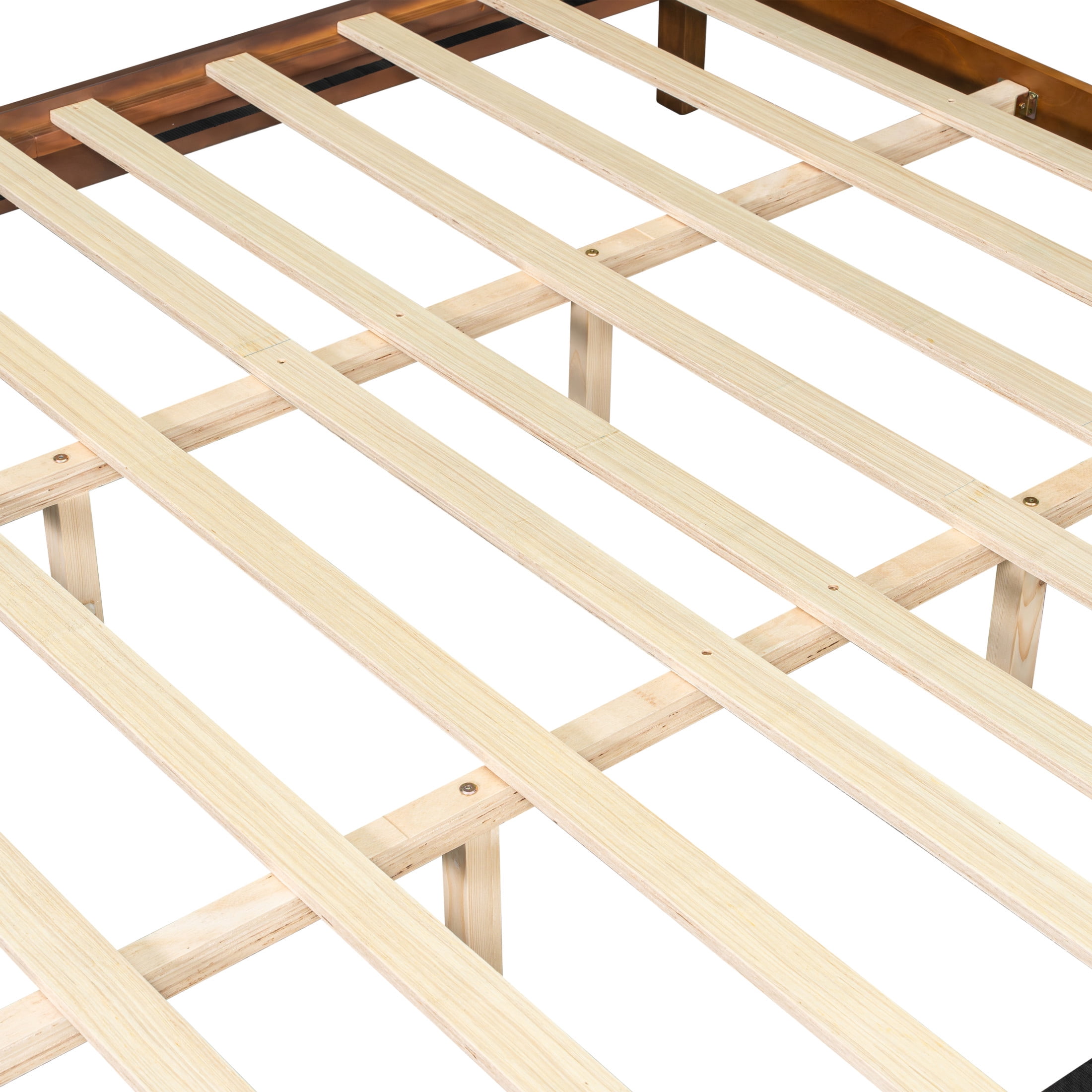 Christopher Knight Home Contemporary Queen Size Solid Wood Platform Bed Frame, Slat Support, Brown